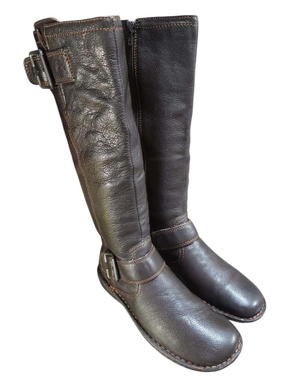 B.O.C. Born Concept Women's Oliver Brown Leather Knee-High Riding Boots Size 8